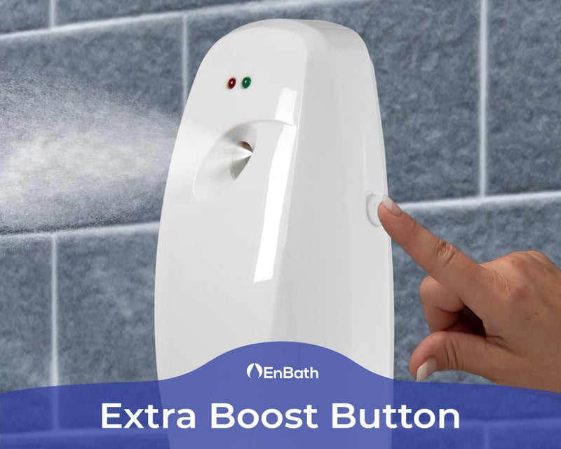 EnBath Automatic Air Freshener Spray Dispenser (2-Pack) Wall Mounted or Free Standing  Commercial and Home Use  Multiple Time Scent/Mist Release Settings for Room/Restroom Sprayer (White) - Image 5